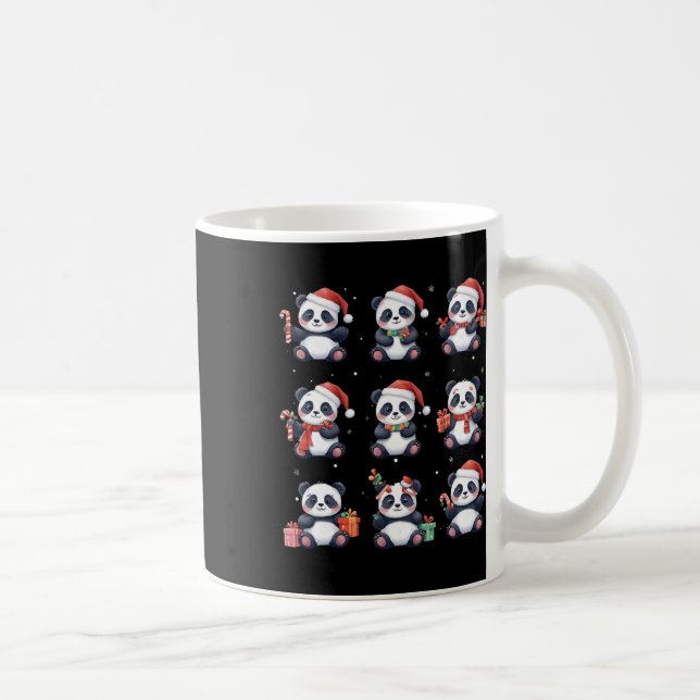 Panda Bear Christmas Weihnachtsmannmütze Funny Ani Kaffeetasse (Rechts)
