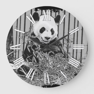 Panda Bear Cub Große Wanduhr