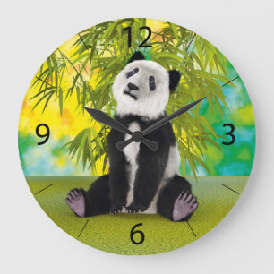 Panda Bear Cub Große Wanduhr