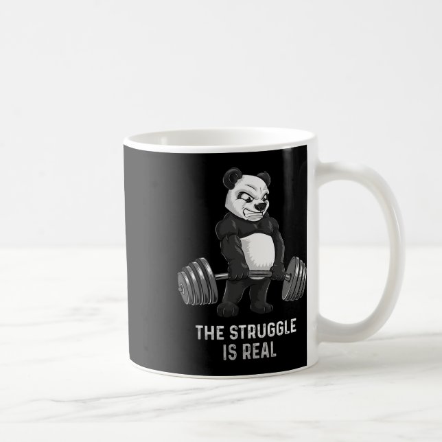 Panda Bear Deadlift Shirt Powerlifter Funny Bodybu Kaffeetasse (Rechts)