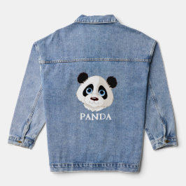 Panda Bear Design Denim Jacket Jeansjacke