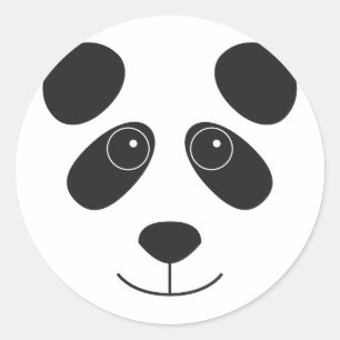 Panda Bear Face Runder Aufkleber