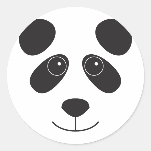 Panda Bear Face Runder Aufkleber (Vorderseite)
