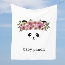 Panda Bear Face White Personalisiert Fleece Blanko