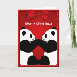 Panda Bear Friends Frohe Weihnachtsgrüße Feiertagskarte