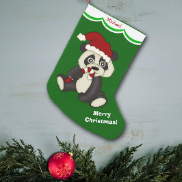 Panda Bear Frohe Weihnachten Personalisiert Kleiner Weihnachtsstrumpf