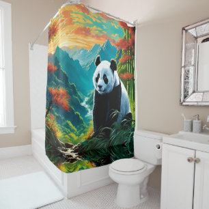 Panda Bear in den Wolken Duschvorhang