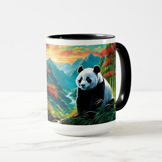 Panda Bear in den Wolken Tasse (VorderseiteRechts)