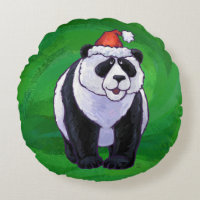 Panda Bear in Weihnachtsmannmütze auf Green