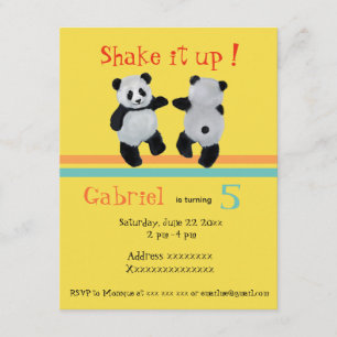 Panda Bear, invitation à la fête de danse d'annive