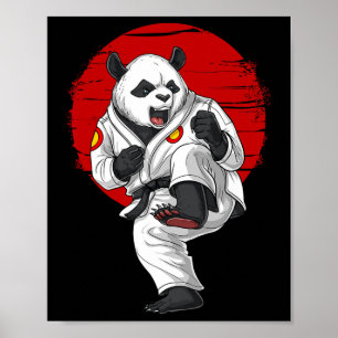 Panda Bear Karate Kickboxing Kung Fu Taekwondo Mar Poster
