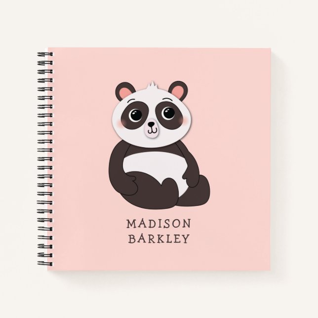 Panda Bear Kid's Niedlich Notizbuch (Vorderseite)