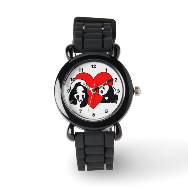 Panda Bear Liebe Armbanduhr (Vorderseite)