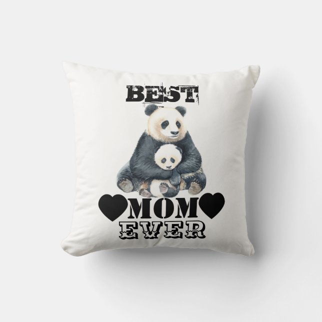 PANDA BEAR MAMA UND BABY DURCH PILLOW KISSEN (Vorderseite)