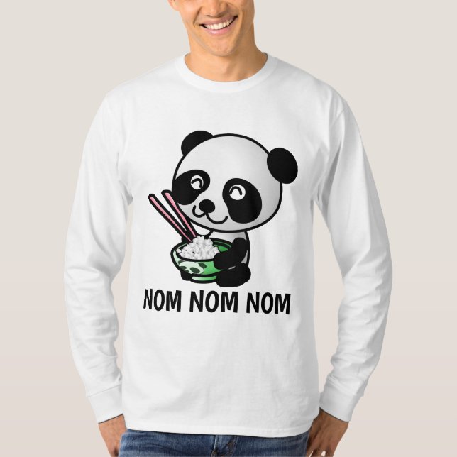 PANDA BEAR MANGER AVEC CHOPSTICKS T-Shirts (Devant)