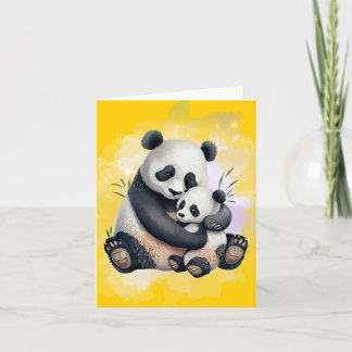 Panda Bear Mère et Bébé Mère carte de la Fête des 