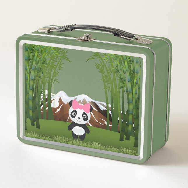 Panda Bear Metall Brotdose (Vorderseite)