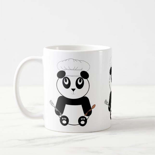 Panda Bear mit Koch Hut-Tasse Kaffeetasse (Links)