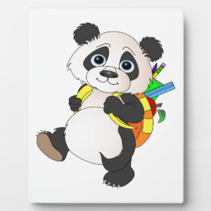 Panda Bear mit Rucksack Fotoplatte