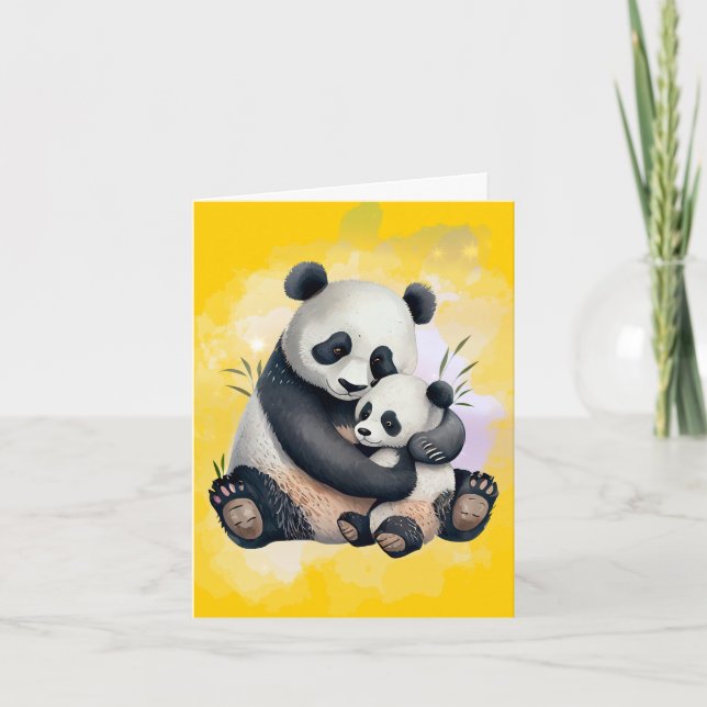 Panda Bear Mother and Baby Mother Day Card Dankeskarte (Vorderseite)