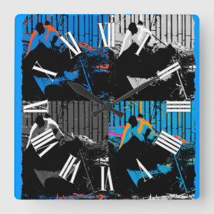 Panda Bear Multi-panel Modern Art Design Quadratische Wanduhr