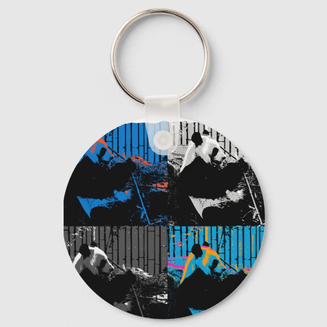 Panda Bear Multipanel Modernes Design Schlüsselanhänger (Vorderseite)