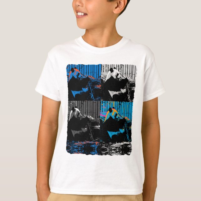 Panda Bear Multipanel Modernes Design T-Shirt (Vorderseite)