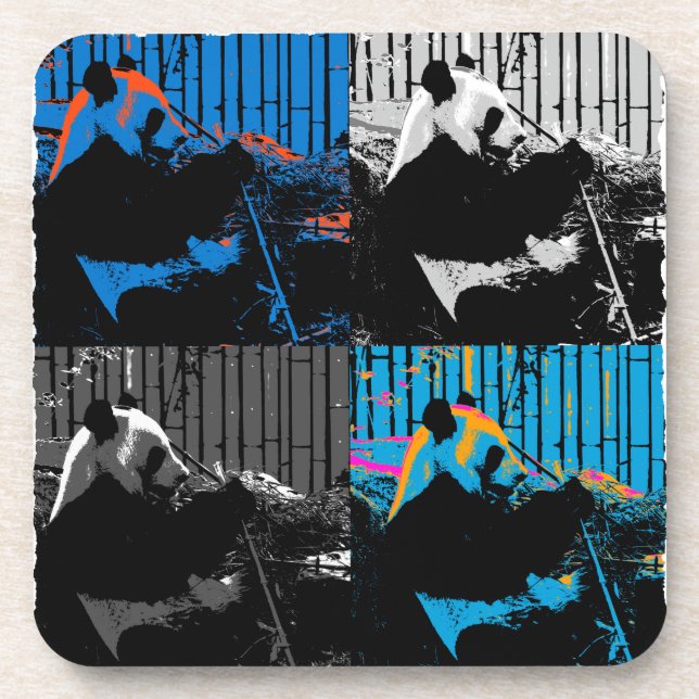 Panda Bear Multipanel Modernes Design Untersetzer (Vorderseite)