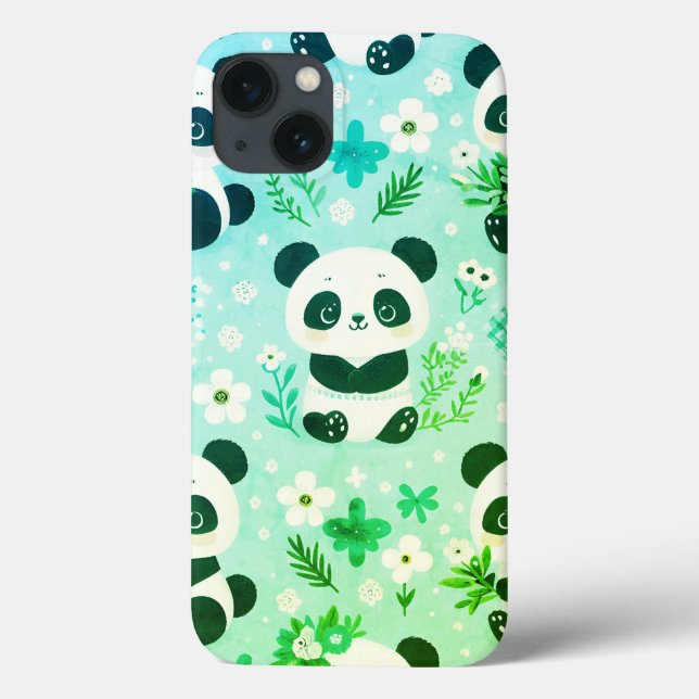 Panda Bear Muster Green Print Case-Mate iPhone Hülle (Rückseite)