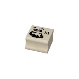 Panda Bear Niedlich Monogram Initial Gummistempel