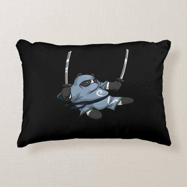 Panda Bear Ninja Karate Samurai Martial Arts Dekokissen (Vorderseite)