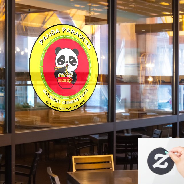 Panda Bear Noodles Chinesisches Restaurant individ Fensteraufkleber (Restaurantfenster)