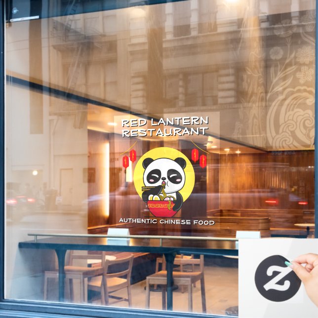 Panda Bear Noodles Chinesisches Restaurant individ Fensteraufkleber (Café-Fenster)