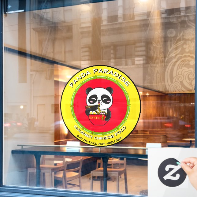 Panda Bear Noodles Chinesisches Restaurant individ Fensteraufkleber (Café-Fenster)