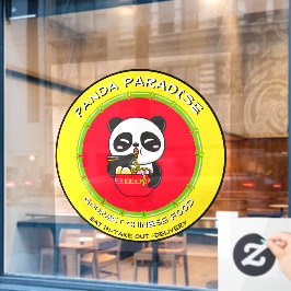 Panda Bear Noodles Chinesisches Restaurant individ Fensteraufkleber