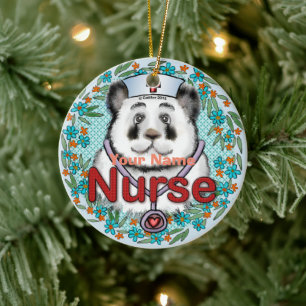 Panda Bear Nurse Ornament