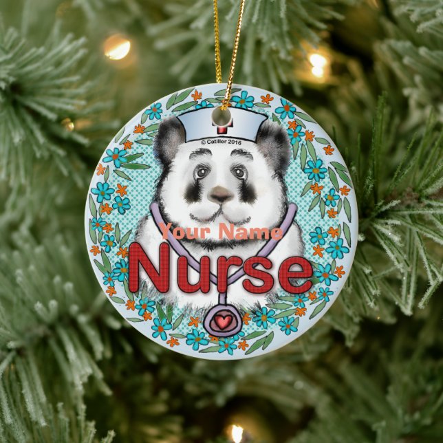 Panda Bear Nurse Ornament (Baum)