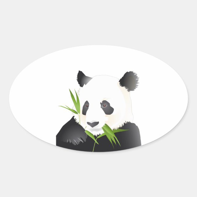 Panda Bear Ovaler Aufkleber (Vorderseite)