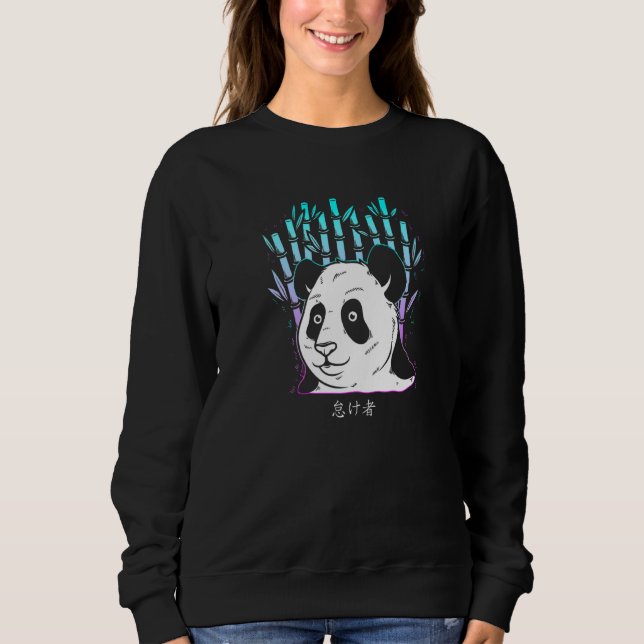 Panda Bear Panda Bamboo Japan Aesthetic Vaporwave  Sweatshirt (Vorderseite)