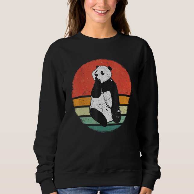 Panda Bear Pandas Animal Retro Sunset Sweatshirt (Vorderseite)