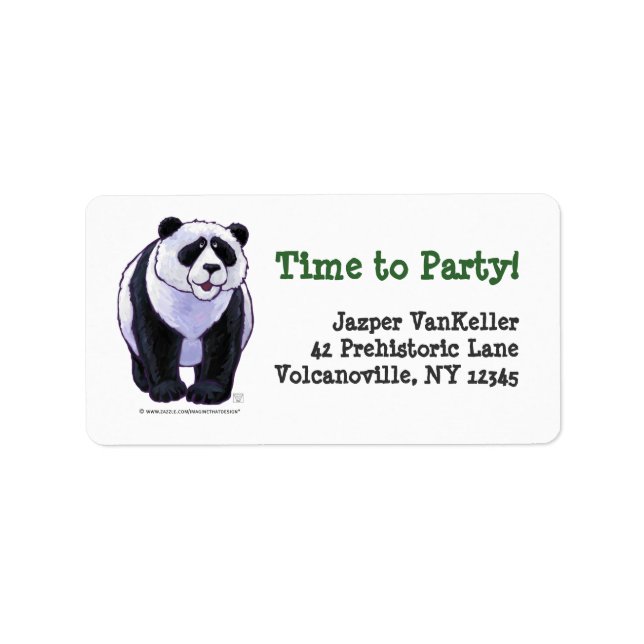 Panda Bear Party Center Adressaufkleber (Vorne)
