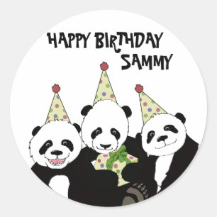 Panda Bear Party von Kindred Design Runder Aufkleber
