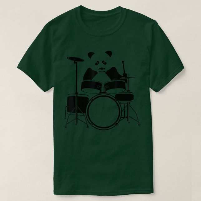 Panda Bear Playing Drums Guitar T-Shirt (Design vorne)