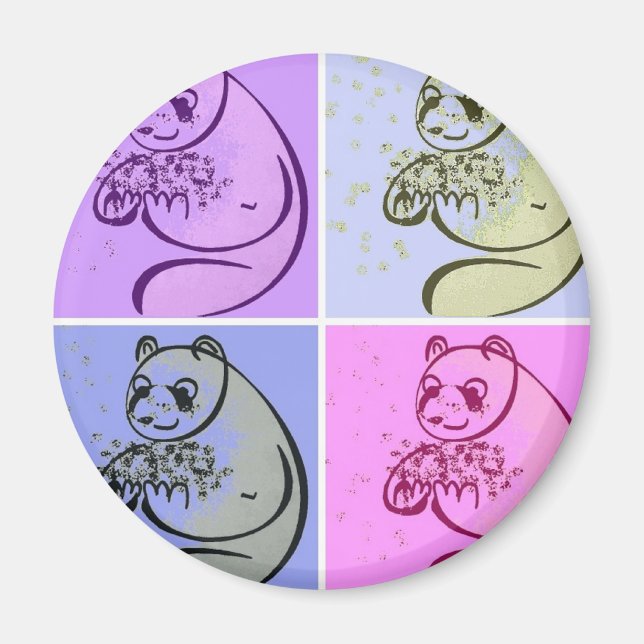 Panda Bear Pop Art Magnet (Vorne)
