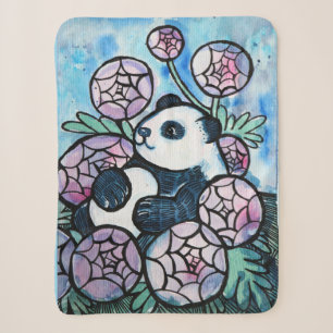 Panda Bear Purple Blumen Naturliebhaber Sherpadecke
