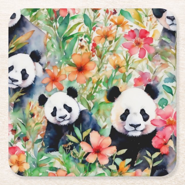 Panda Bear Rechteckiger Pappuntersetzer (Vorderseite)
