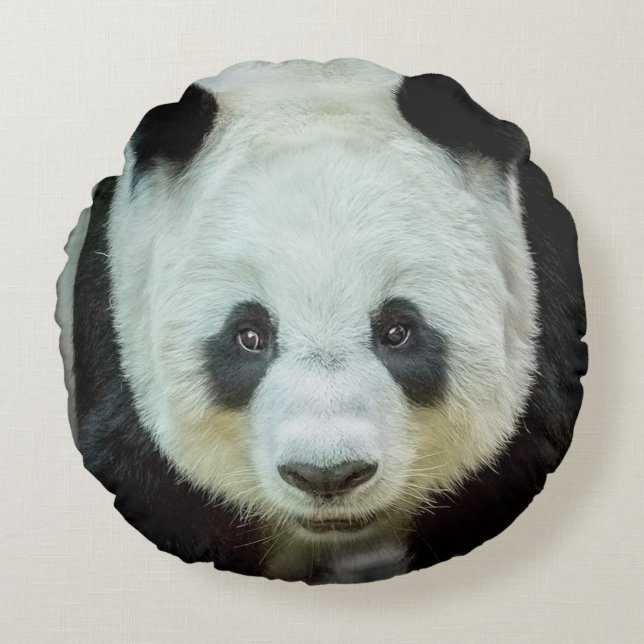 Panda Bear Rundes Kissen (Vorderseite)