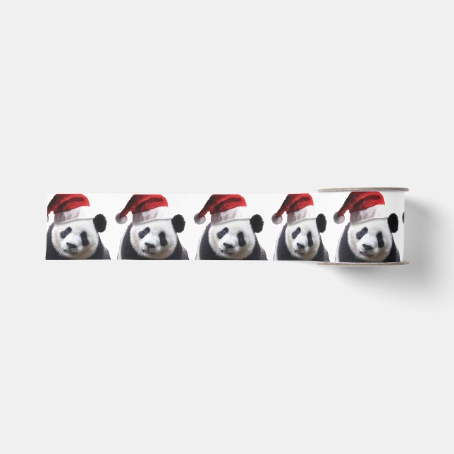 Panda Bear Santa Claus Ripsband (Vorderseite)