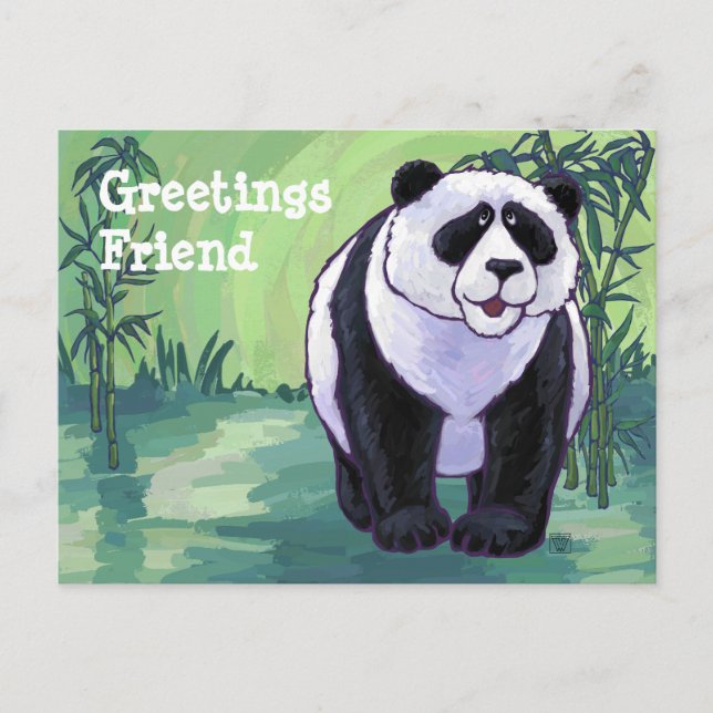 Panda Bear Stationery Postkarte (Vorderseite)