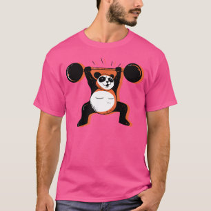 Panda Bear Strong Gigant Animal Lift Barbell Muske T-Shirt